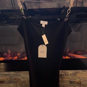 Cult Gaia gold chained black strapped mini SMALL